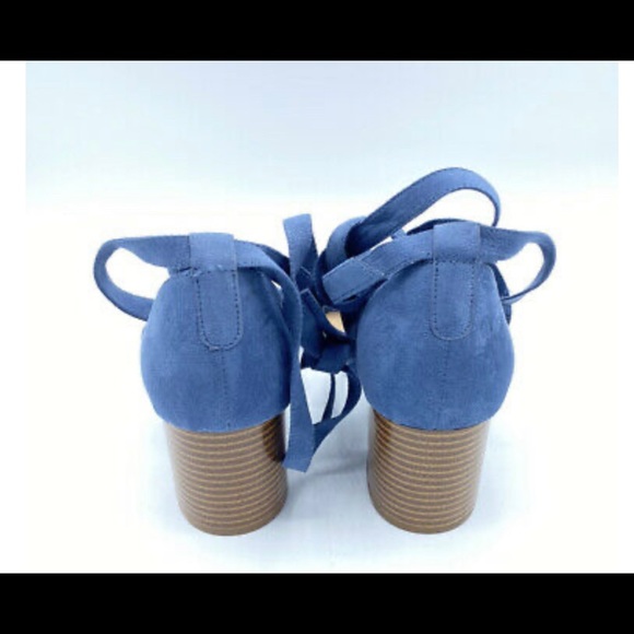 Parker And Sky Blue Stacked Heel Strappy Ankle - Picture 4 of 7